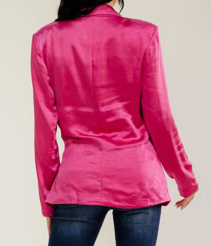 Satin Self Tie Blazer