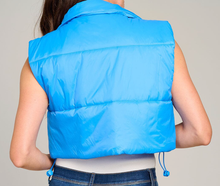 Blue Sleeveless Puffer Vest