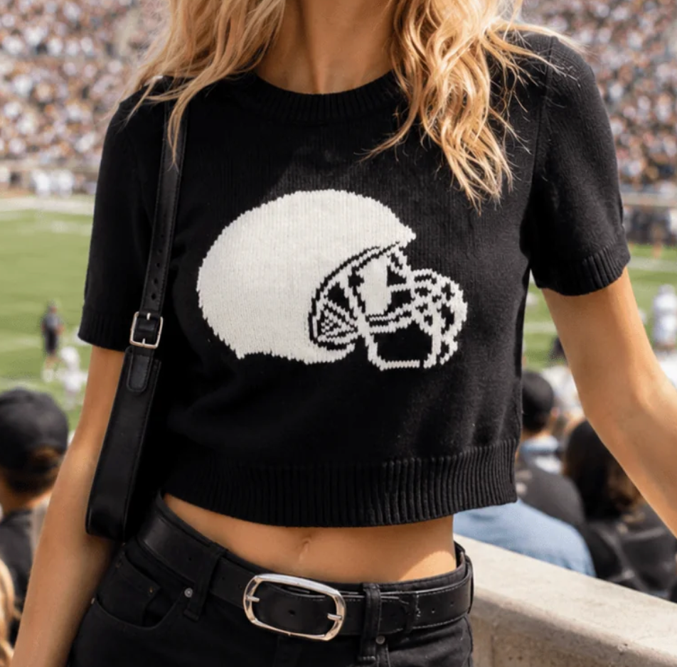 Football Crop Top Sweater