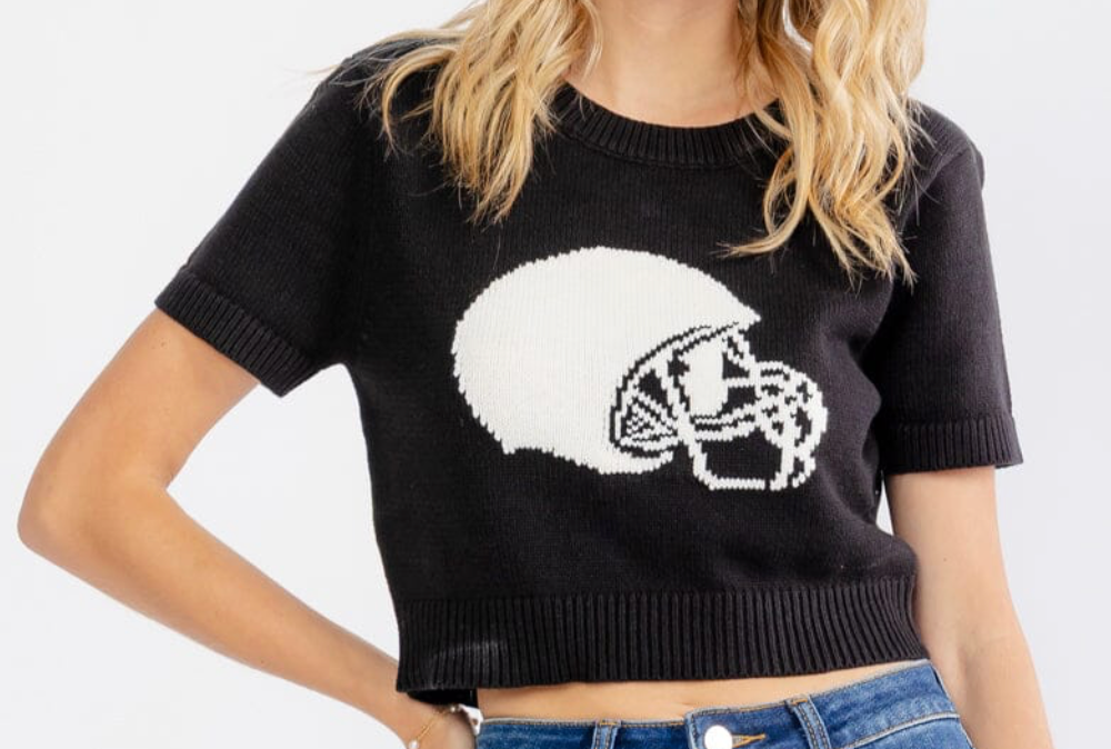 Football Crop Top Sweater