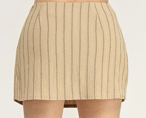 Khaki and Black Striped Skort